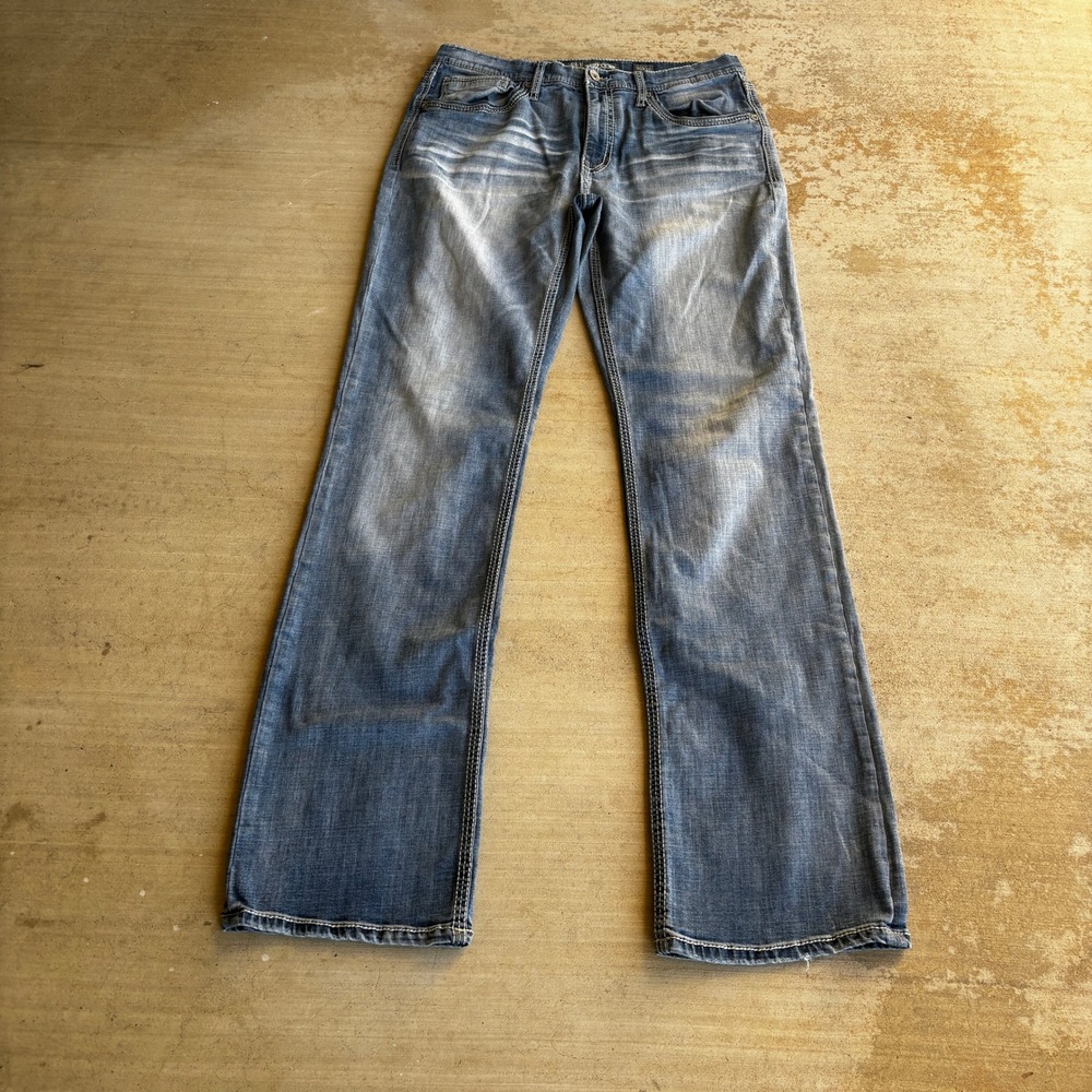 BKE Jake Bootleg Jeans Mens 36x36 Medium Wash Thick Stitch Denim 36XXL